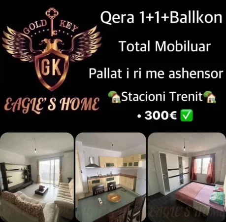 Durres, jepet me qera apartament 1+1+Ballkon Kati 7, 90 m² 299 € (Tek Vodafoni,Stacioni Trenit Durres)