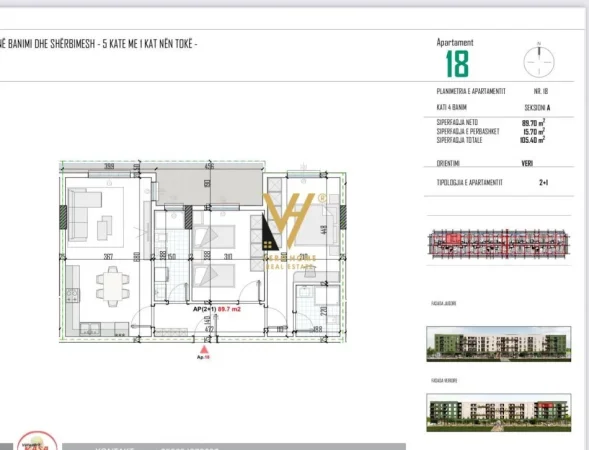 Tirane, shitet apartament 2+1+Ballkon Kati 4, 105 m² 82.200 € (BATHORE)