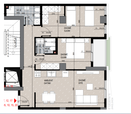Tirane, shitet apartament 2+1 Kati 3, 107 m² 156.310 € ( SHITET SUPER APARTAMENT 2+1 TEK FUSHA E AVIACIONIT)
