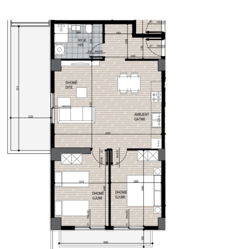 Tirane, shitet apartament 2+1 Kati 6, 120 m² 174.000 € ( SHITET SUPER APARTAMENT 2+1 TEK FUSHA E AVIACIONIT)