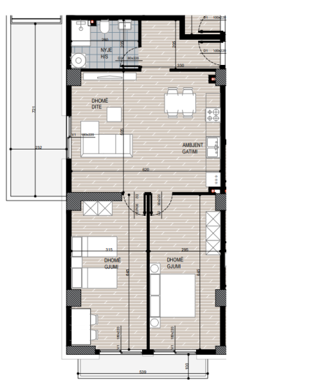 Tirane, shitet apartament 2+1 Kati 4, 133 m² 193.430 € ( SHITET SUPER APARTAMENT 2+1 TEK FUSHA E AVIACIONIT)