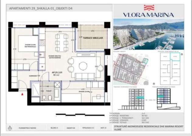 Vlore, shitet apartament 2+1+Ballkon Kati 2, 90 m² 315.000 € (VLORE)