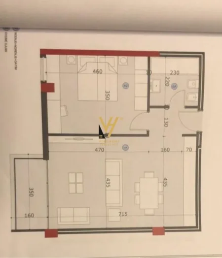 Tirane, shitet apartament 1+1+Ballkon Kati 4, 77 m² 116.300 € (ALI DEMI)