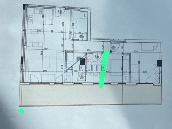 Tirane, shitet apartament 2+1+Ballkon Kati 9, 122 m² 177.000 € (Aura Kompleks)