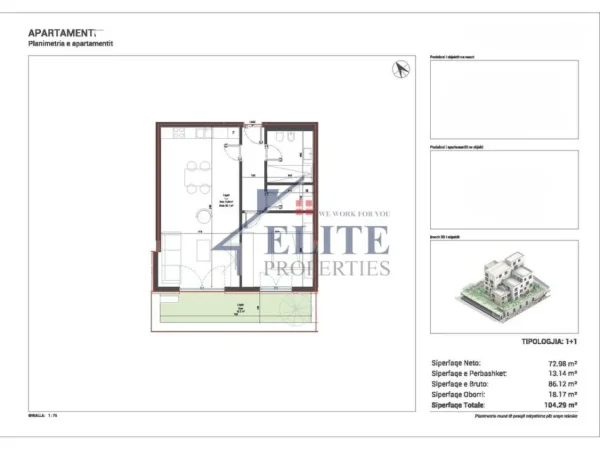 Dhermi - Palase, shitet apartament 1+1+Ballkon Kati 0, 104 m² 268.391 € (Square Village Drymadhes)