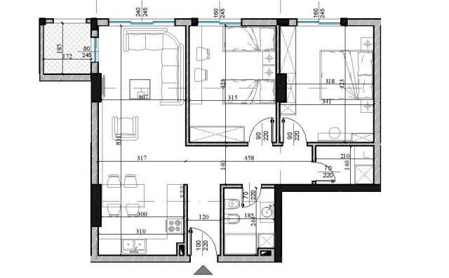 Tirane, shitet apartament 2+1 Kati 1, 95 m² 141.750 Euro (shkolla e kuqe)