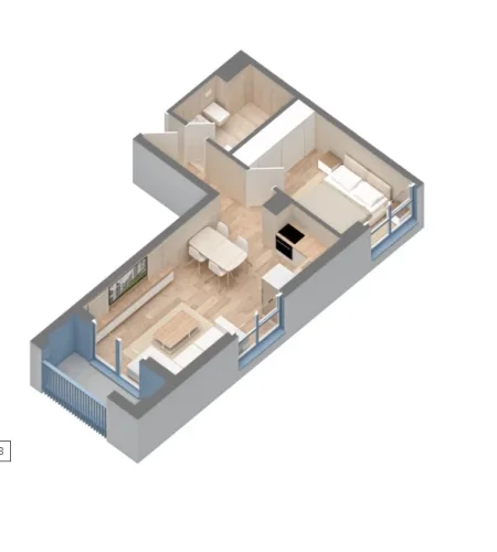 Tirane, shes apartament 1+1+Ballkon Kati 3, 63 m² 95.000 € (Dalip Topi,Linze)
