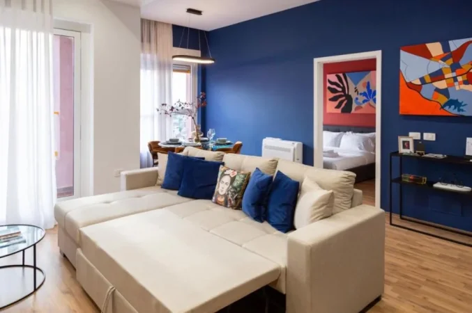 Tirane, jepet me qera apartament 1+1 Kati 5, 60 m² 500 € (ali demi)