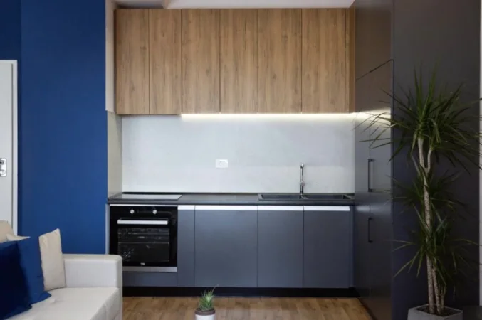 Tirane, jepet me qera apartament 1+1+Ballkon Kati 7, 60 m² 500 € (Kompleksi Mangalem21, Ali Dem)