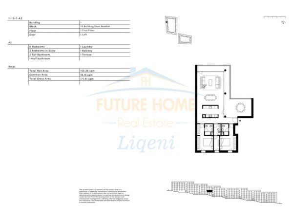 Tirane, shitet apartament 2+1+Ballkon Kati 2, 171 m² 274.288 € (MJULL BATHORE)