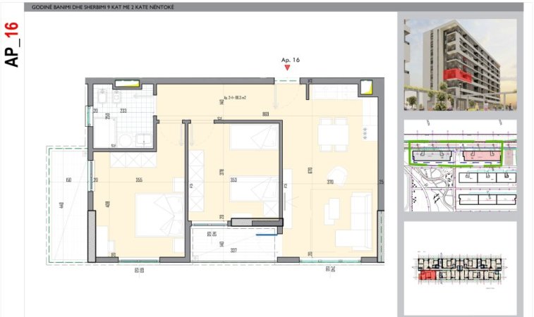 Tirane, shitet apartament 2+1+Ballkon Kati 3, sipërfaqe 99 m² dhe çmim 127.400 € (KOMPLEKSI RESIDENCIAL UNIVERS CITY)