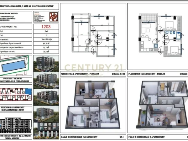 Durres, shitet apartament 2+1 Kati 2, 75 m² 75.100 € (golem)