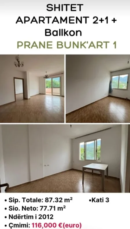 apartament 2+1+Aneks+Ballkon Kati 3, 88 m² 116.000 € (fresk)