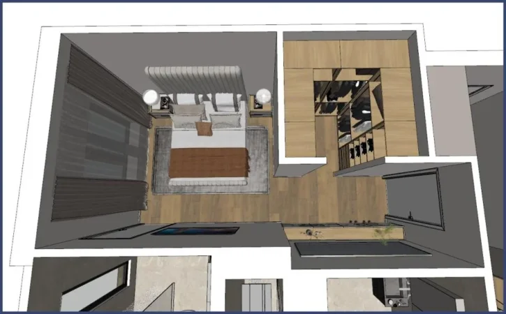 Tirane, jepet me qera apartament 3+1+Ballkon Kati 7, 134 m² 2.200 € (Rruga Faik Konica)
