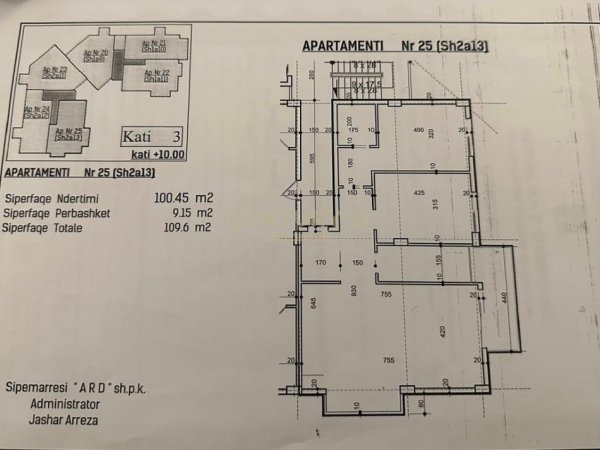 Tirane, shes apartament 2+1+2 , 110 m² 220.000 € (Liqeni i Thatë)