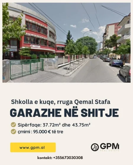 Tirane, shiten 3  Garazhe  | post parkimi ,2 nga 37.72 m2 dhe  43.75 m2 m² 95.000 € (Shkolla e kuqe).