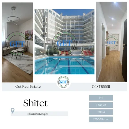 Durres, shitet apartament 1+1 Kati 5, 58 m² 125.000 € (, HOTEL-BLEART, Shkembi i Kavajes)