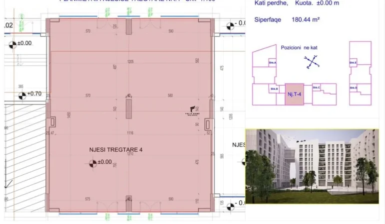 Tirane, shitet dyqan Kati 0, 180 m² 902.000 € (PORCELAN)
