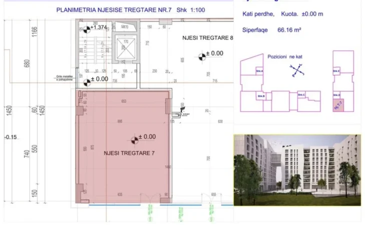 Tirane, shitet dyqan Kati 0, 66 m² 331.000 € (PORCELAN)