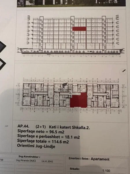 Tirane, jepet me qera apartament 2+1+Ballkon Kati 4, 108 m² 400 € (LAPRAKE)