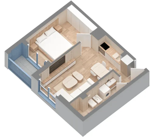 Tirane, shes apartament 1+1+Ballkon Kati 2, 56 m² 85.000 € (Dalip Topi)