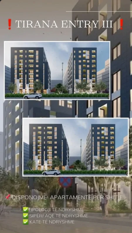 Tirane, shitet apartament , (Tirana Entry lll)