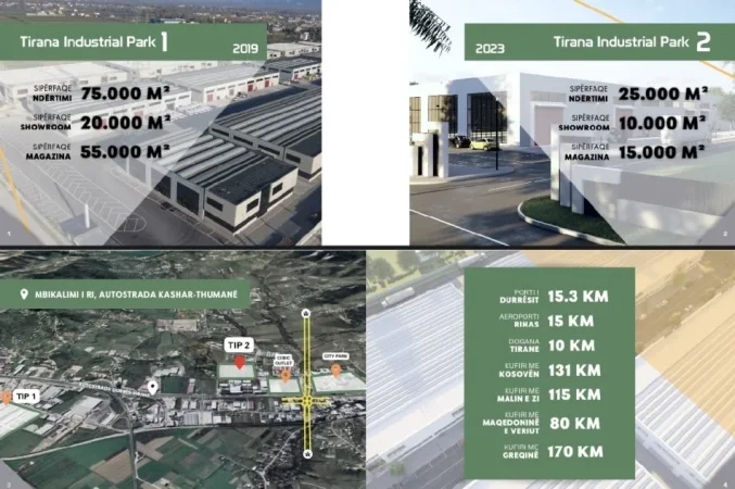 Tirane, shitet magazine Kati 0, 675 m² (Autostrada Tirane Durres perball me City Park)