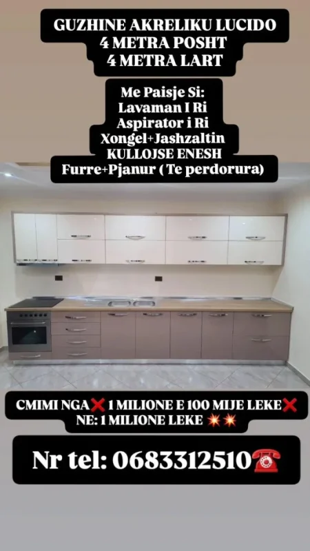 Tirane, shes Guzhina te reja Akreliku Bashk me Paisje 1.001 €