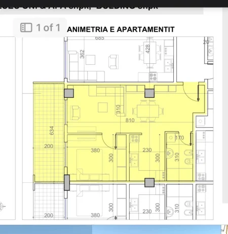 Tirane, shitet apartament 2+1+Ballkon Kati 5, 78 m² 85.500 € (paskuqan)
