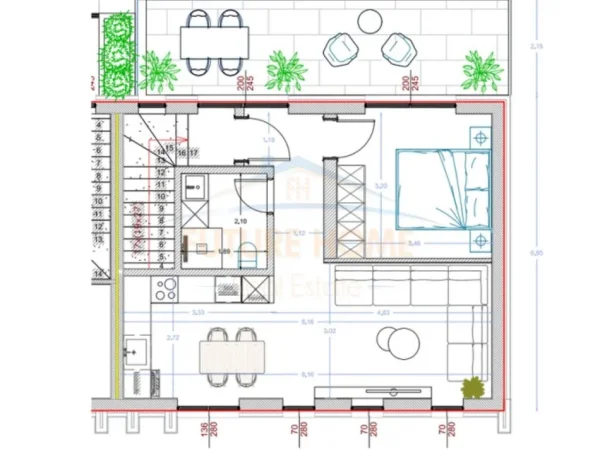 Tirane, shitet apartament 1+1+Ballkon Kati 3, 78 m² 144.900 € (Farke)
