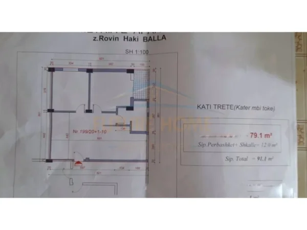 Tirane, shitet apartament 2+1+Ballkon Kati 3, 91 m² 120.000 € (Fresk)