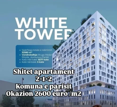 Tirane, shitet apartament 2+1+Ballkon Kati 10, 101 m² 260.000 € (Medar shtylla)