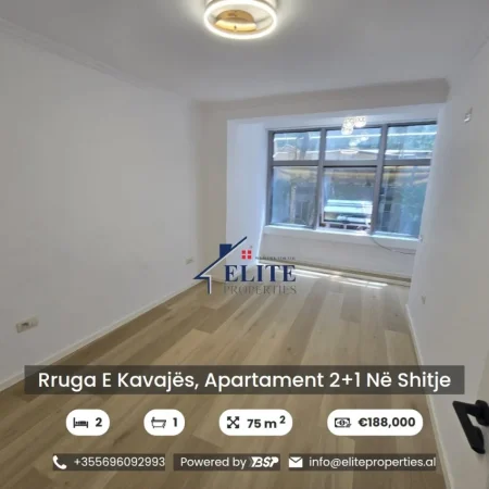 Tirane, shitet apartament 2+1 Kati 2, 72 m² 188.000 € (Rruga e kavajes)
