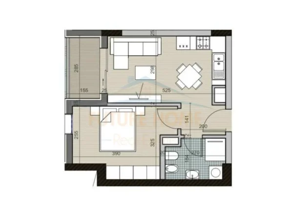 Tirane, shitet apartament 1+1+Ballkon Kati 4, 56 m² 61.300 € (QTU, UNIVERS CITY)