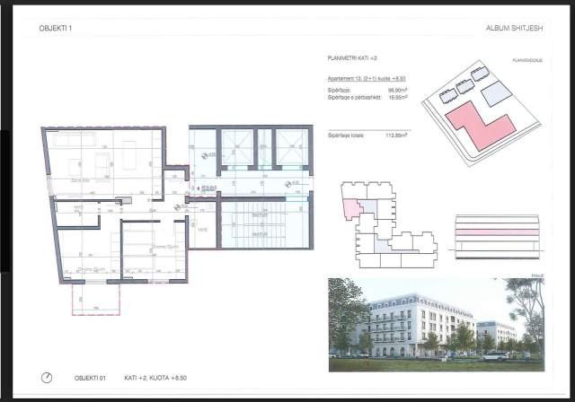 Tirane, shes apartament 1+1 Kati 4, 79 m² 1.100 Euro/m2 (Sauk)