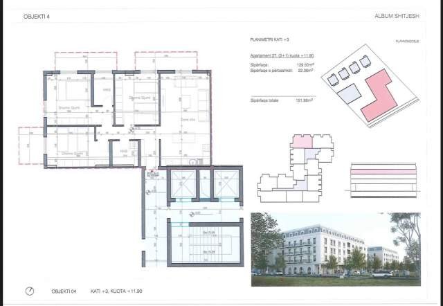 Tirane, shes apartament 1+1 Kati 4, 79 m² 1.100 Euro/m2 (Sauk)
