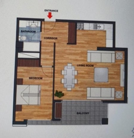 Tirane, shitet apartament 1+1+Ballkon Kati 5, 89 m² 159.500 € (Liqeni i Thate)