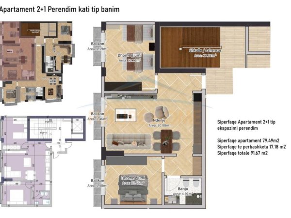 Tirane, shitet apartament 2+1+Ballkon Kati 2, 92 m² 230.000 € (RRUGA E BARRIKADAVE)