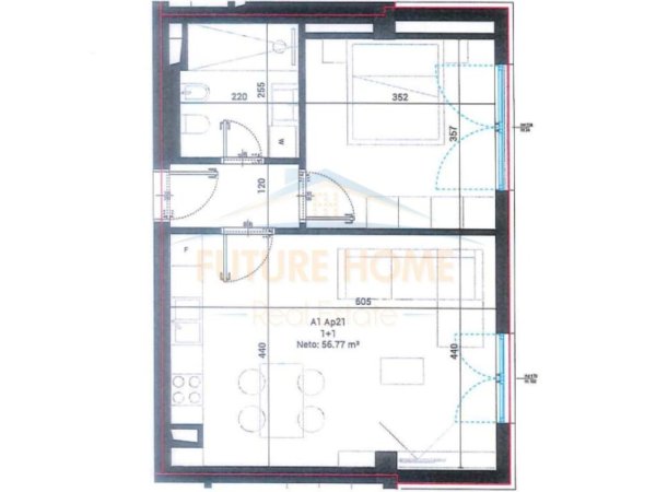 Dhermi - Palase, shitet apartament 1+1+Ballkon Kati 2, 67 m² 187.572 € (Dhermi, Rezidenca Santorini II)