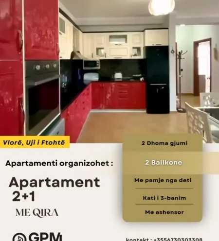 Vlore, jepet me qera apartament 2+1 Kati 5, 600 € (Vlore).