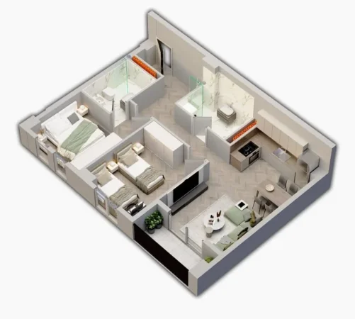 Tirane, shitet apartament 2+1 Kati 7, 97 m² 97.000 € (Univers city)