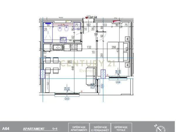 Tirane, shitet apartament 1+1 Kati 6, 64 m² 200.000 € (KOMUNA E PARISIT)