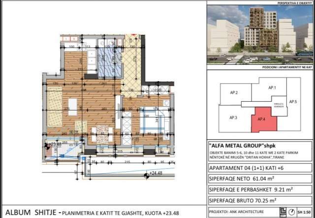 Tirane, shes apartament 1+1 Kati 70 m² 89.900 Euro (Rruga Dritan Hoxha)