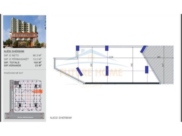 Tirane, shitet ambjent biznesi Kati 0, 123 m² 485.850 € (Rruga Dritan Hoxha, Tirane)