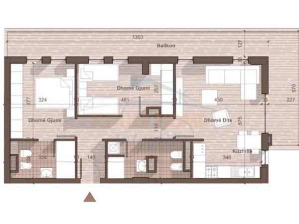 Tirane, shitet apartament 2+1 Kati 8, 136 m² 128.839 € (Univers City, Tiranë)