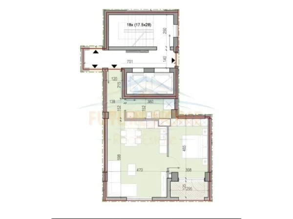 Tirane, shitet apartament 1+1 Kati 3, 76 m² 118.500 € (Fusha e Aviacionit)