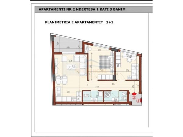 Tirane, shitet apartament 2+1 Kati 3, 71 m² 210.000 € (Rruga Frosina Plaku)