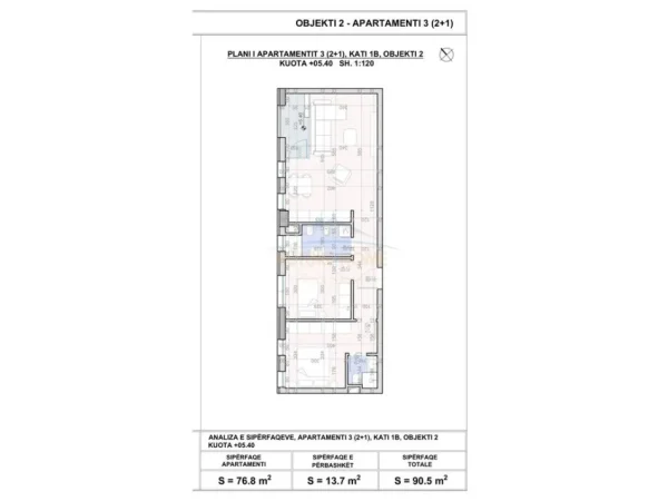 Tirane, shitet apartament 2+1 Kati 8, 78 m² 133.690 € (UNAZA E RE)