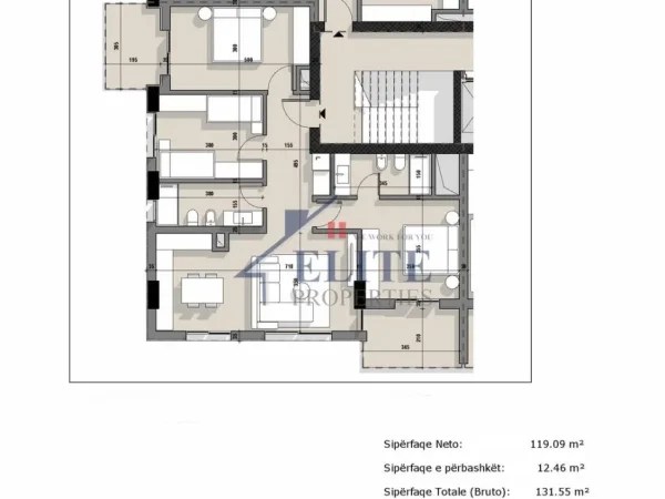 Tirane, shitet apartament 3+1+Ballkon Kati 6, 132 m² 197.325 € (Rruga 5 Maji)