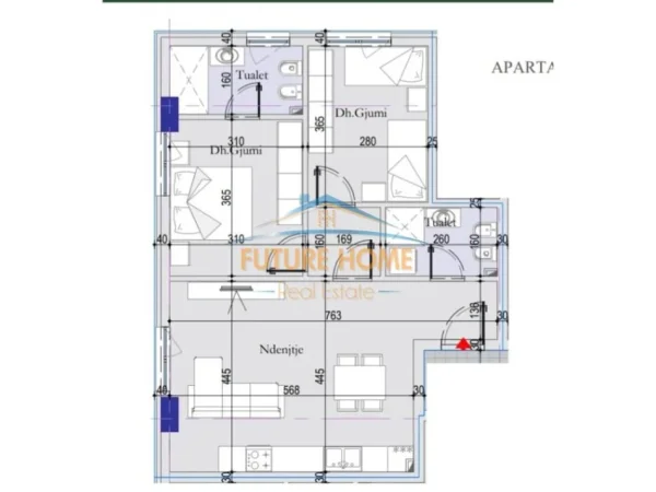 Tirane, shitet apartament 2+1+Ballkon Kati 5, 85 m² 100.000 € (Rruga 29 Nëntori, Tirana Entry 2)